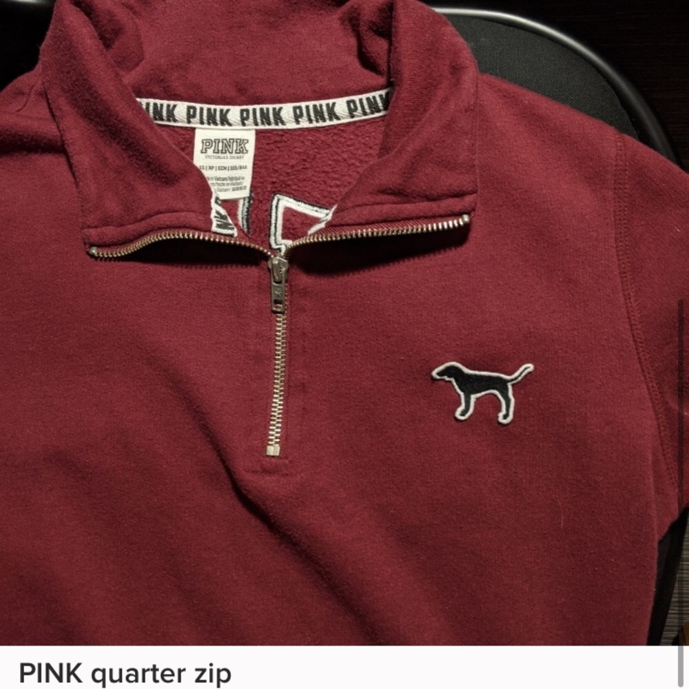 Quarter zip pink hoodie